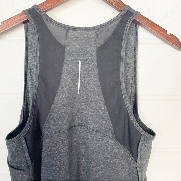 All in Motion Women's Heather Black Run Tank Top with Mesh Back Reflective Med - Picture 7 of 9